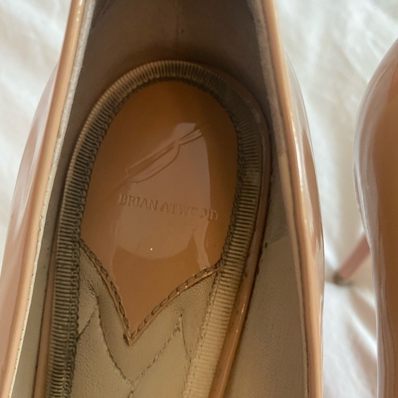 Brian Atwood- Nude Patent Leather Pump Heels - Picture 6 of 7